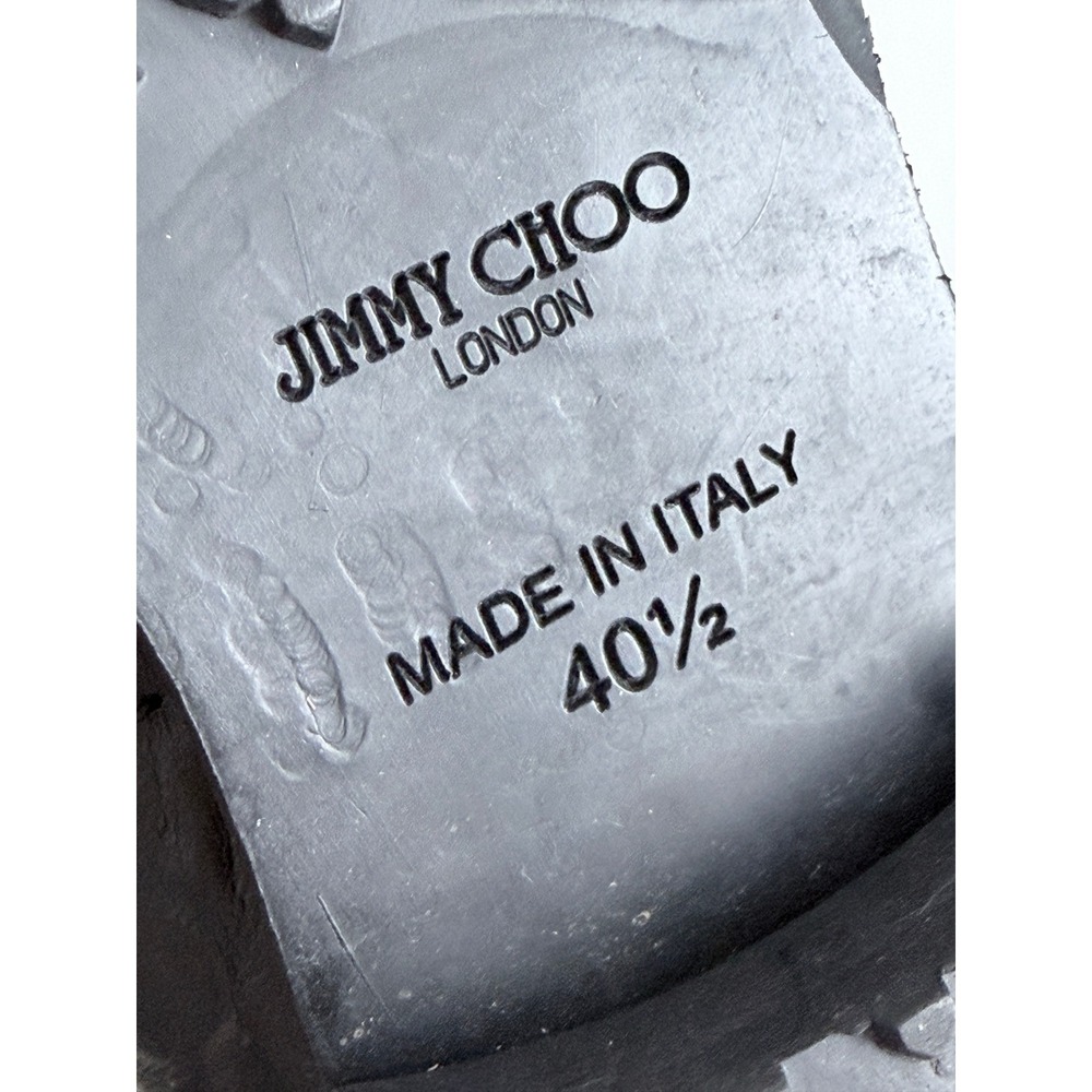 Jimmy Choo Black Leather Biker Boots Buckle Moto Italy EU 40.5 US 9.5 - Picture 4 of 16